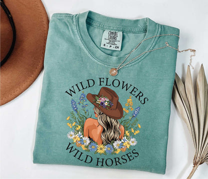 Wild Flowers Shirt, Western Cowgirl Shirt