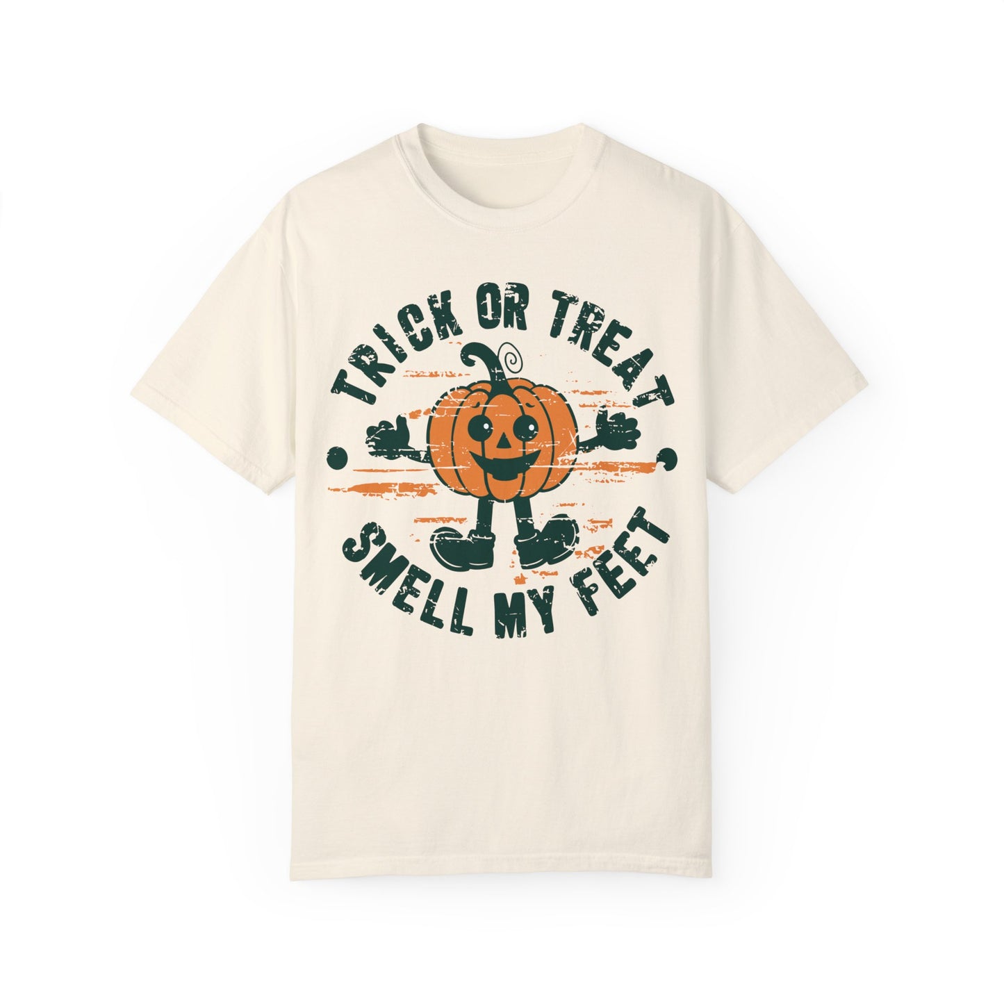 Trick Or Treat Smell My Feet Shirt Gift For Halloween, Retro Pumpkin Shirt Ivory