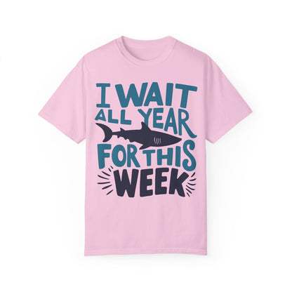 I Wait All Year For This Week Funny Shark Shirt Blossom