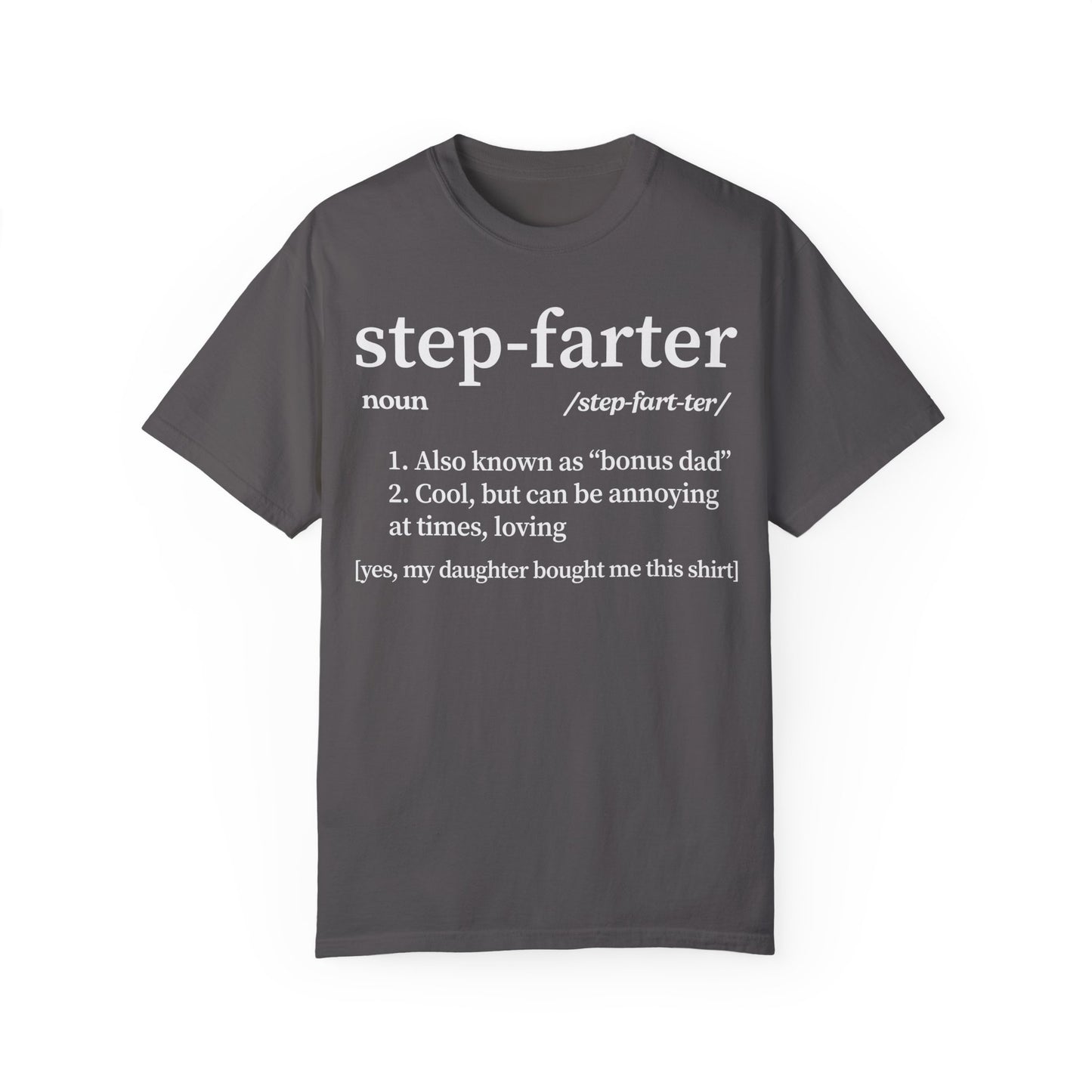 Funny Step Dad Definition Step Farter T-shirt Graphite