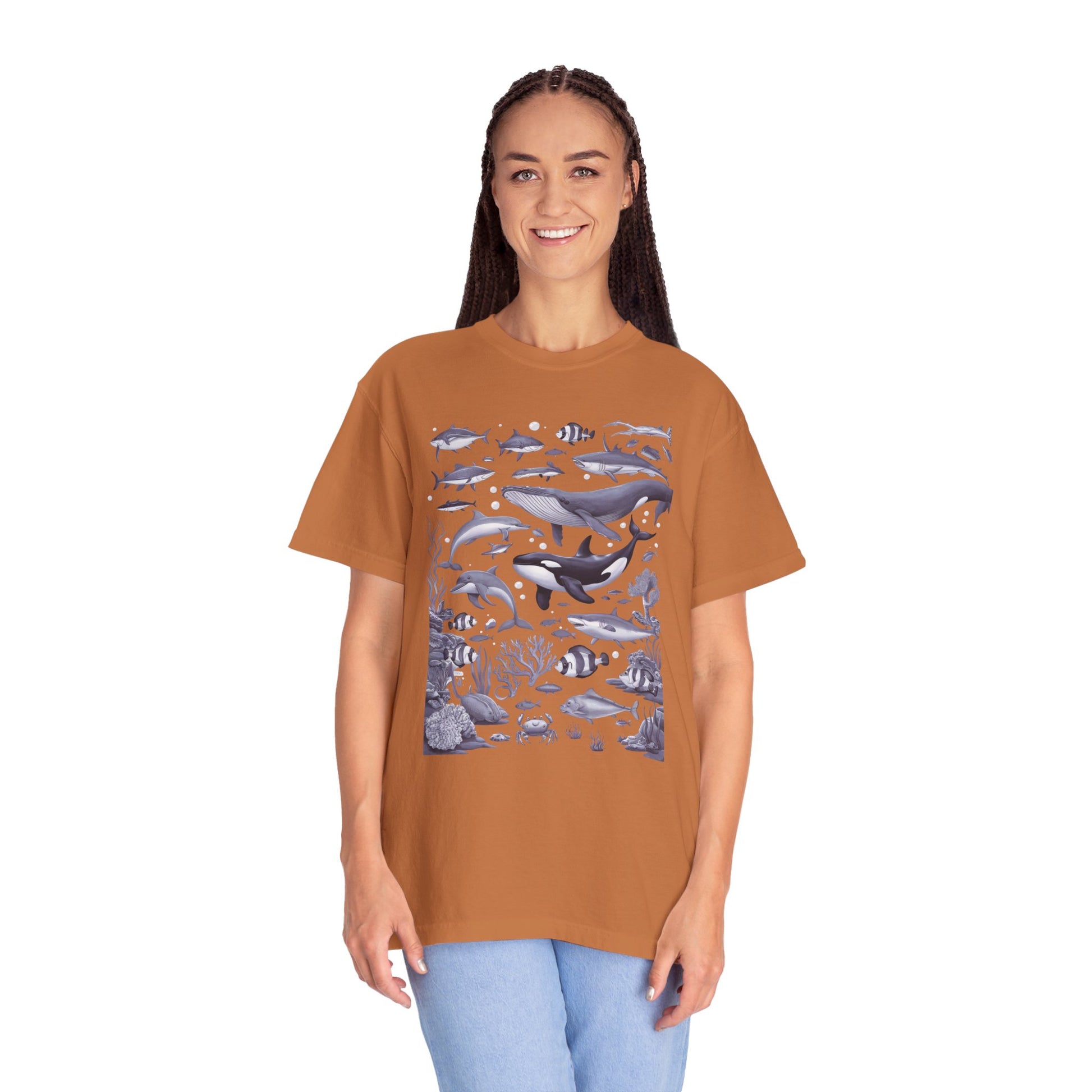 Vintage 90s Water Color Sea Animal Tshirt