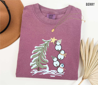 Snowman Christmas Tree T-Shirt