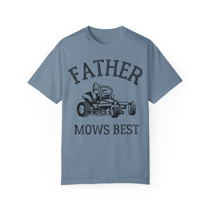 Father Mows Best Lawn Mowing Shirt | Funny Dad Gift Idea Ice Blue