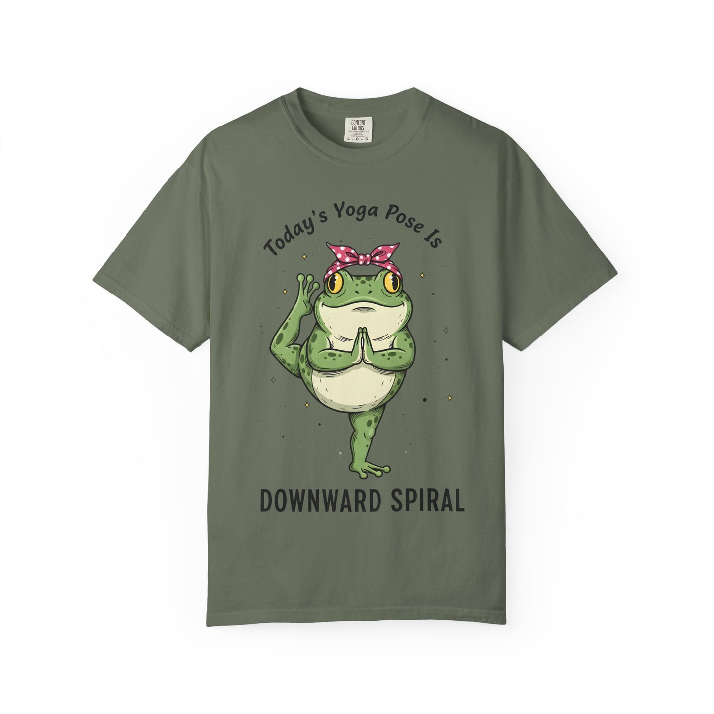 Today's Yoga Pose Is Downward Spiral Frog T-Shirt - Mental Health Humor - Unisex Comfort Colors T-shirt