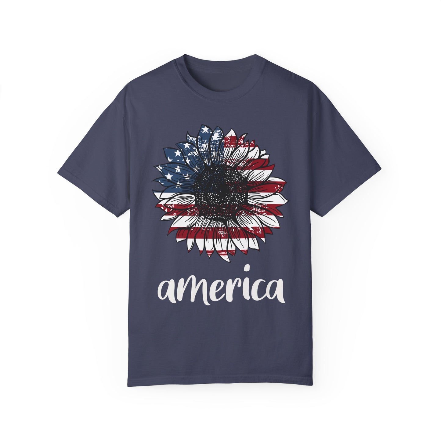 America Sunflower Shirt - USA Flag Flower T Shirt Denim