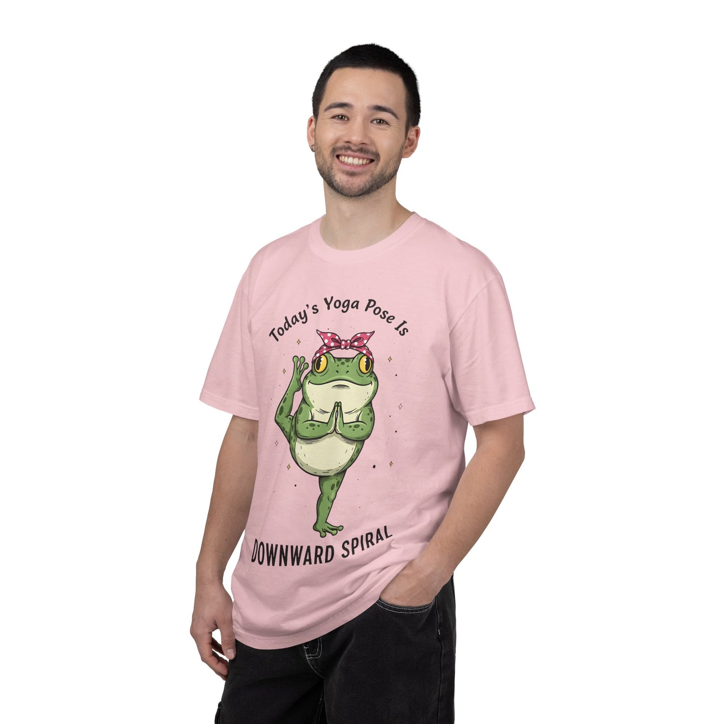 Today's Yoga Pose Is Downward Spiral Frog T-Shirt - Mental Health Humor - Unisex Comfort Colors T-shirt