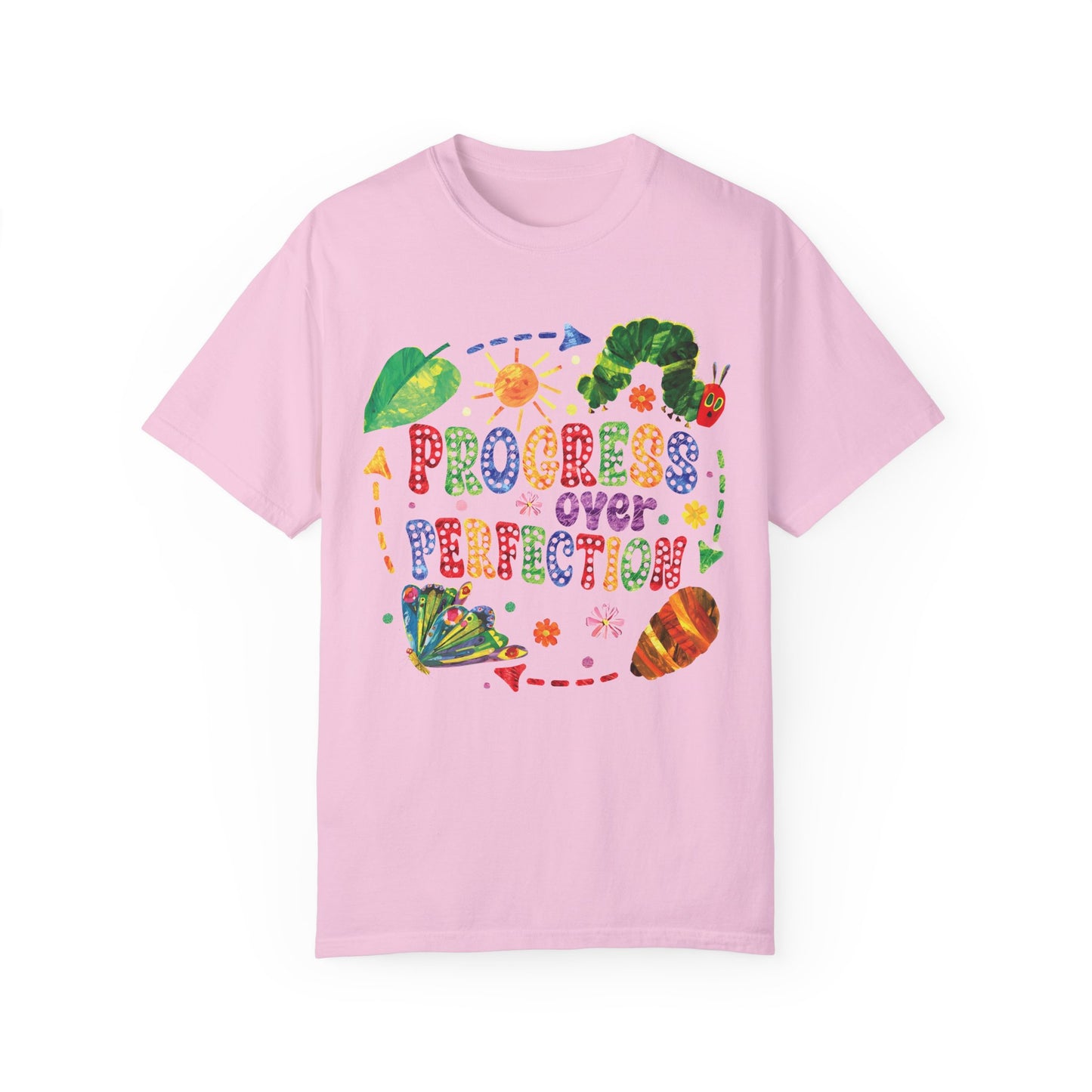 Progress Over Perfection Teacher Shirt - Inspirational Educator Apparel Blossom