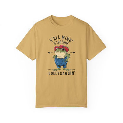 Y'all Mind If I Do Some Lollygagging Funny Frog Tshirt Mustard