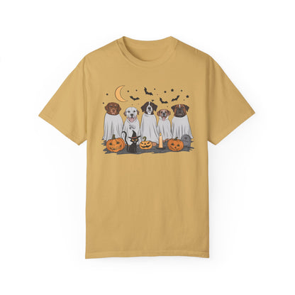 Halloween Ghost Dogs Tee Mustard