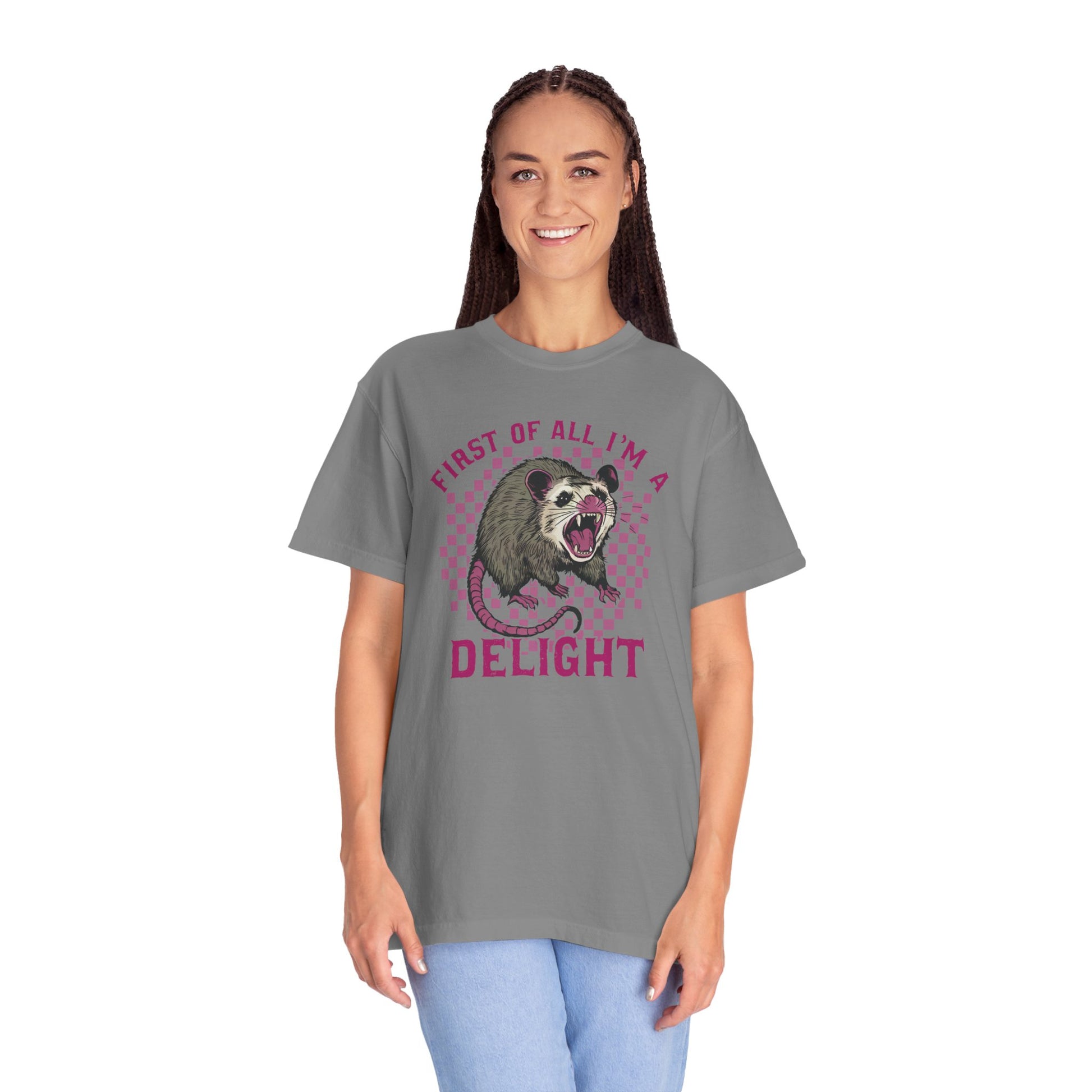 Retro First Of All I'm A Delight Comfort Funny Animal Lover TShirt