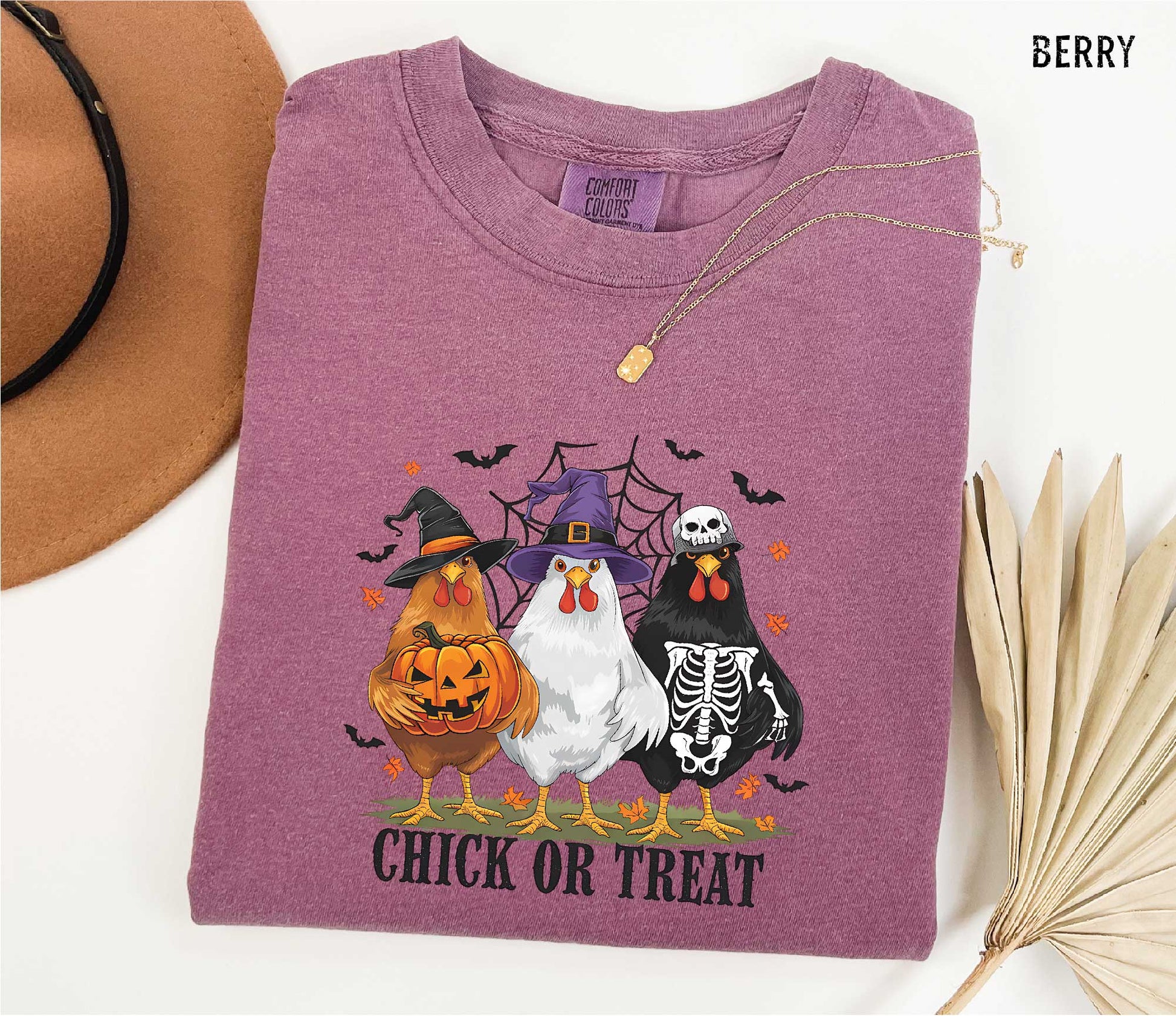 Chick or Treat Halloween Comfort Colors T-shirt - Cute Chicken Costume Graphic Tee