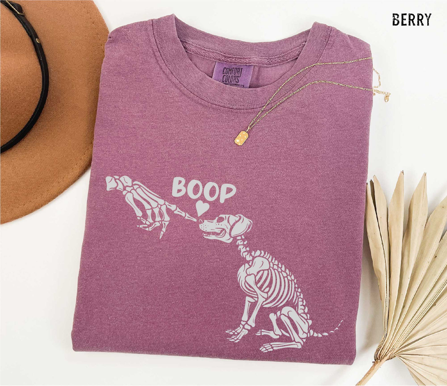 Dog Boop Halloween Comfort Colors Shirt, Dog Skeleton