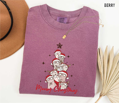 Meowy Christmas Cat T-shirt