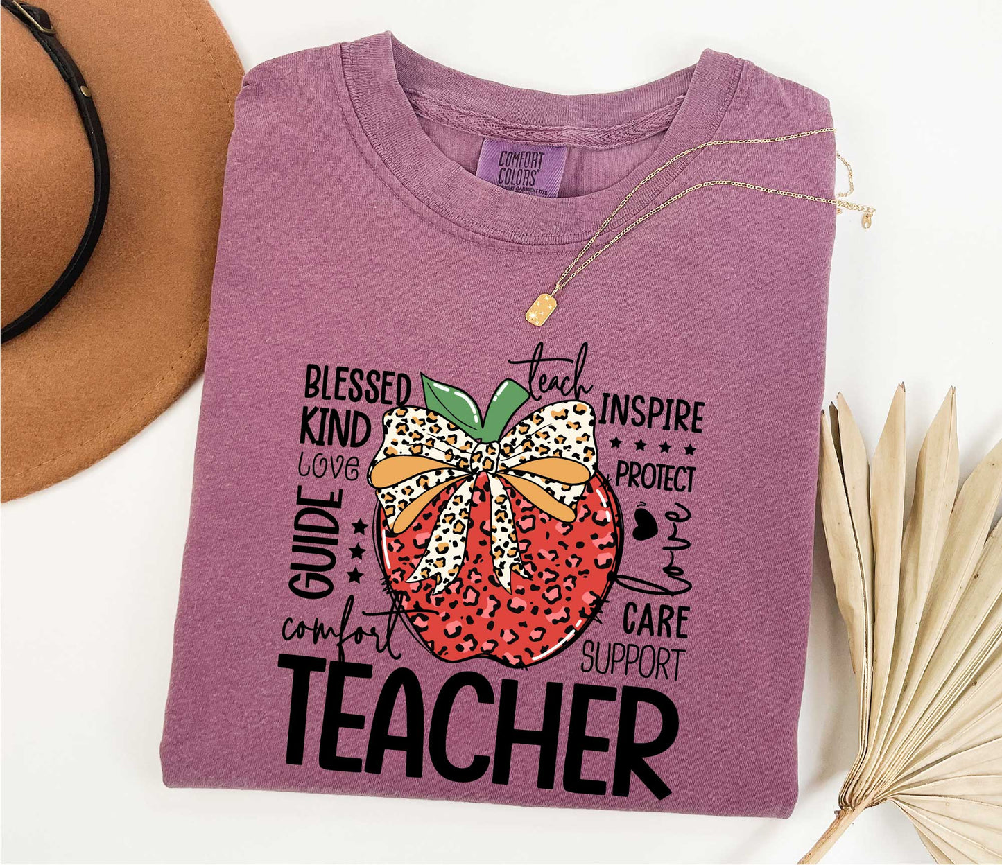 Apple Pencil Bow Teacher Shirt, Teacher Shirts