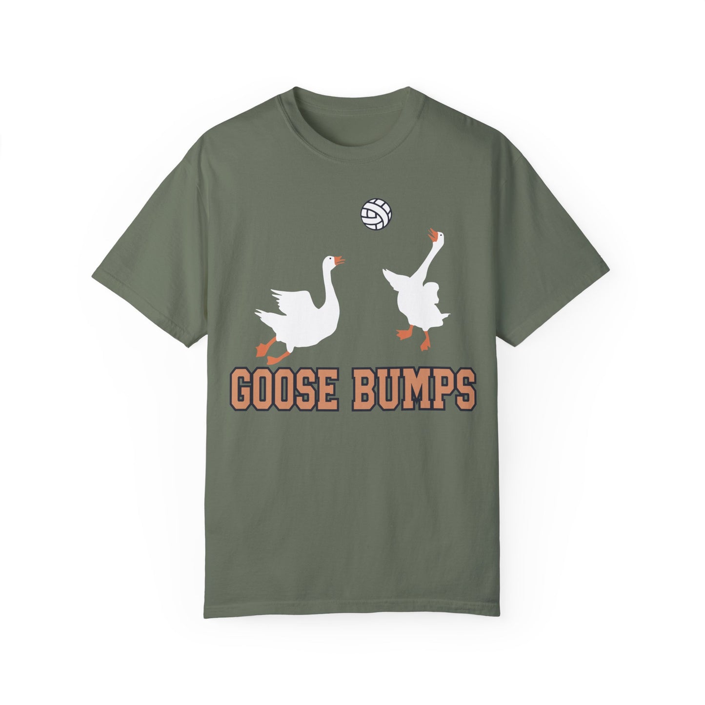 Get Quirky with Our Funny Goose Bumps Geese Volleyball Shirt Moss