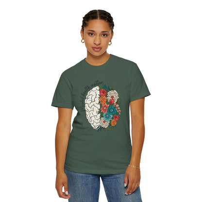 Mental health matters t-shirt - Floral brain shirt