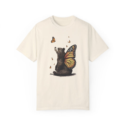 Bear With Butterfly Wings Vintage T Shirt Ivory