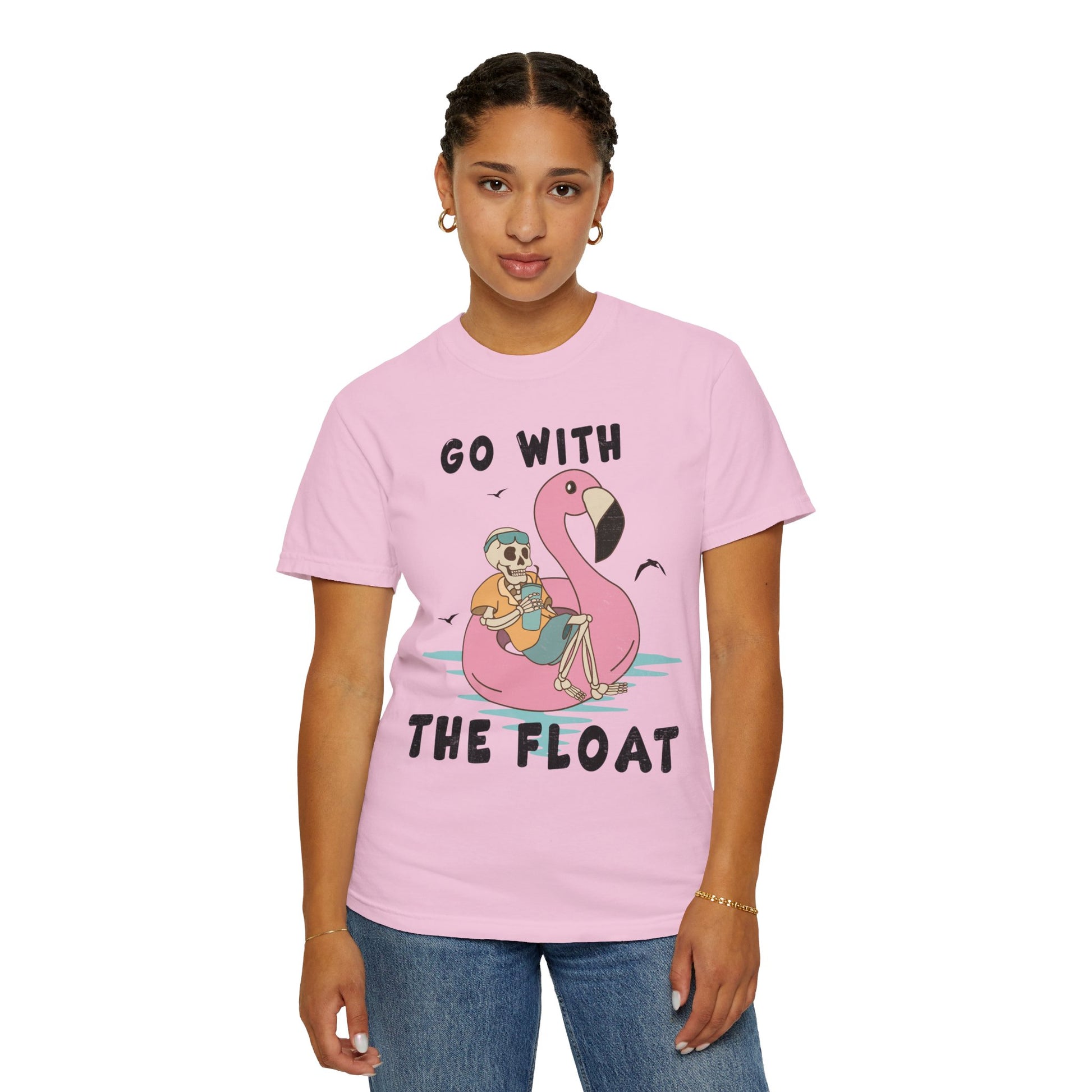 Comfort Colors Funny Skeleton Go With The Float Shirt