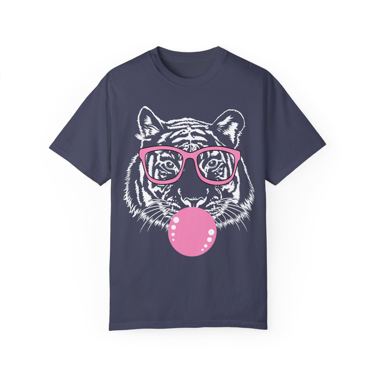 Tiger Shirt, Bubblegum Tiger T-shirt, Tiger Face Shirt Denim