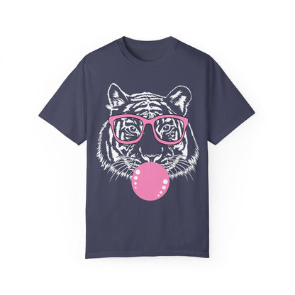 Tiger Shirt, Bubblegum Tiger T-shirt, Tiger Face Shirt Denim