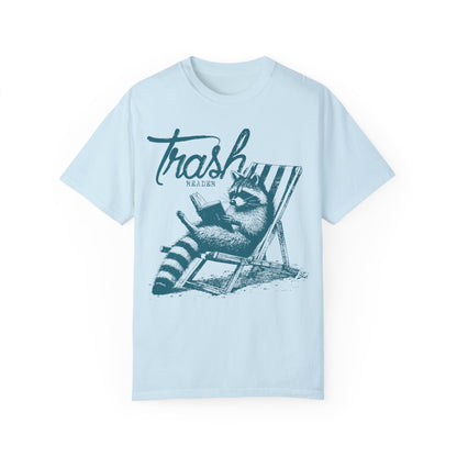 Raccoon Reading Book Trash Reader Shirt Chambray