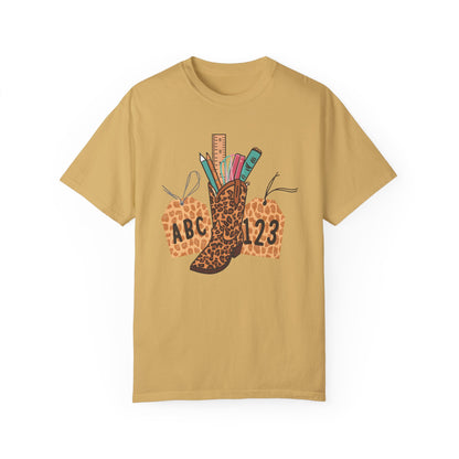 Western Teacher Shirt, Cowgirl Boho Teacher Graphic Tee shirt Mustard