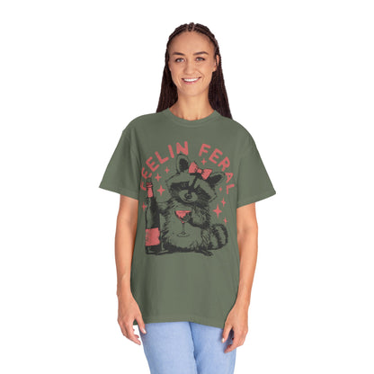 Feelin Feral Raccoon Shirt - Funny Meme Raccoon