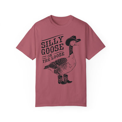 Silly Goose On The Loose Shirt, Silly Goose Farm T-Shirt Crimson