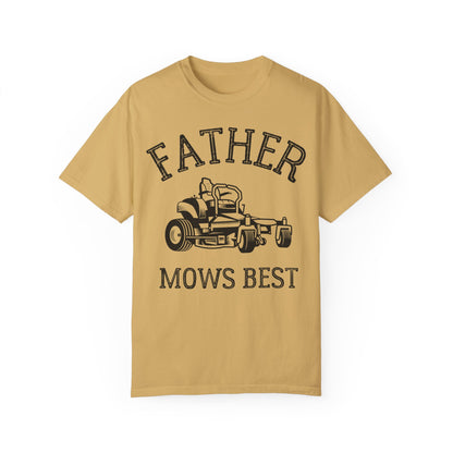 Father Mows Best Lawn Mowing Shirt | Funny Dad Gift Idea Mustard