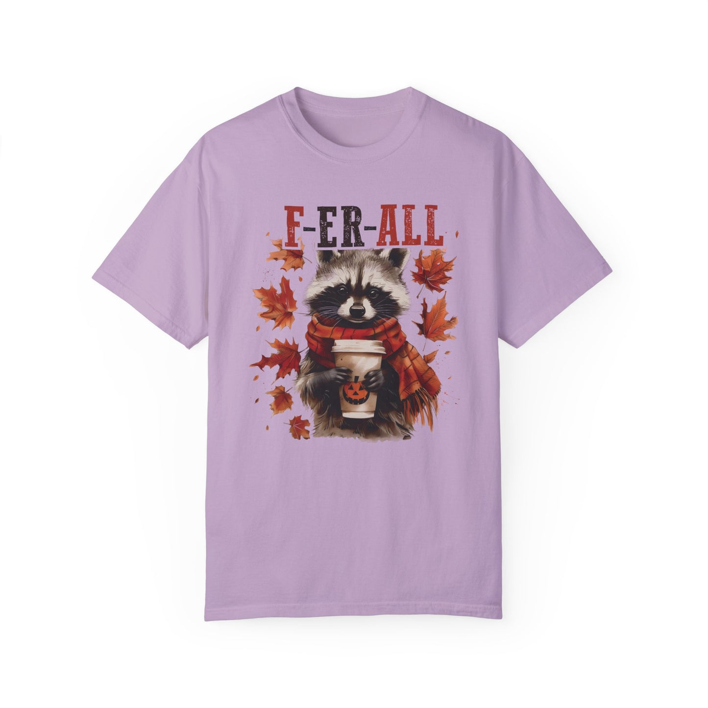 Fall Feral Raccoon Autumn T Shirt - Funny Fall Girl Shirt Orchid