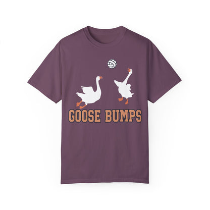 Get Quirky with Our Funny Goose Bumps Geese Volleyball Shirt Berry