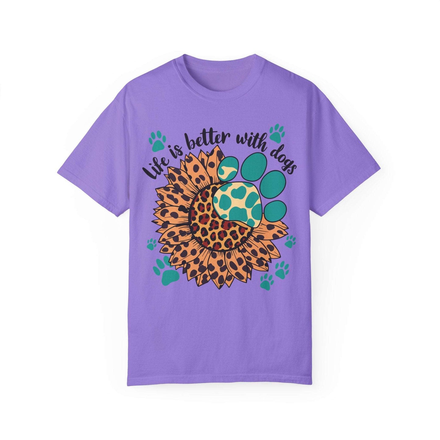 Celebrate National Dog Day with Our 'Life Is Better With Dogs' Shirt Violet