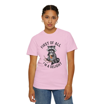 Retro First Of All I'm A Delight Sarcastic Angry Opossum Lover Shirt