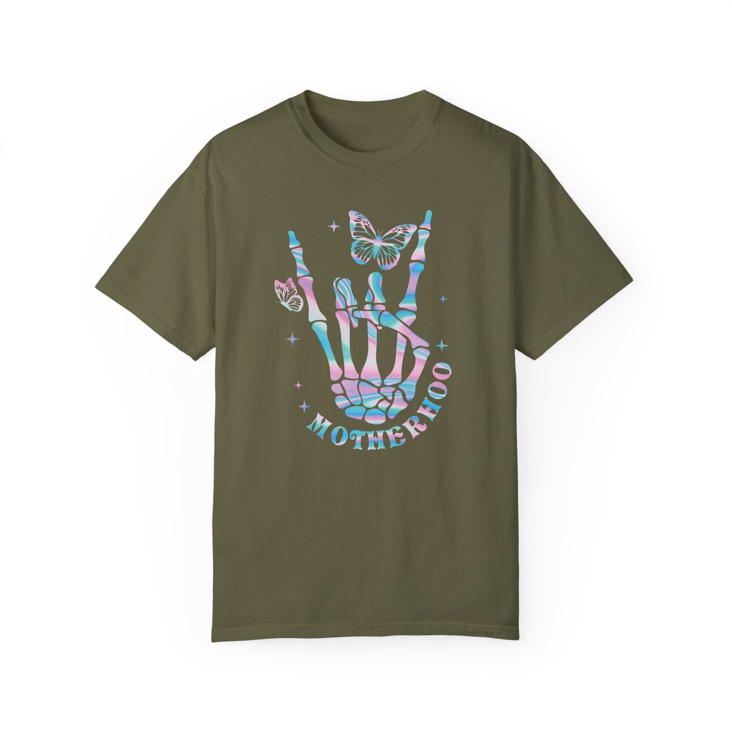 Mama Rock Tour Skeleton Hand Shirt Sage