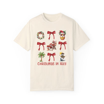 Coquette Christmas In July Santa Summer T-Shirt Ivory
