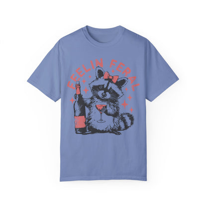 Feelin Feral Raccoon Shirt - Funny Meme Raccoon Washed Denim