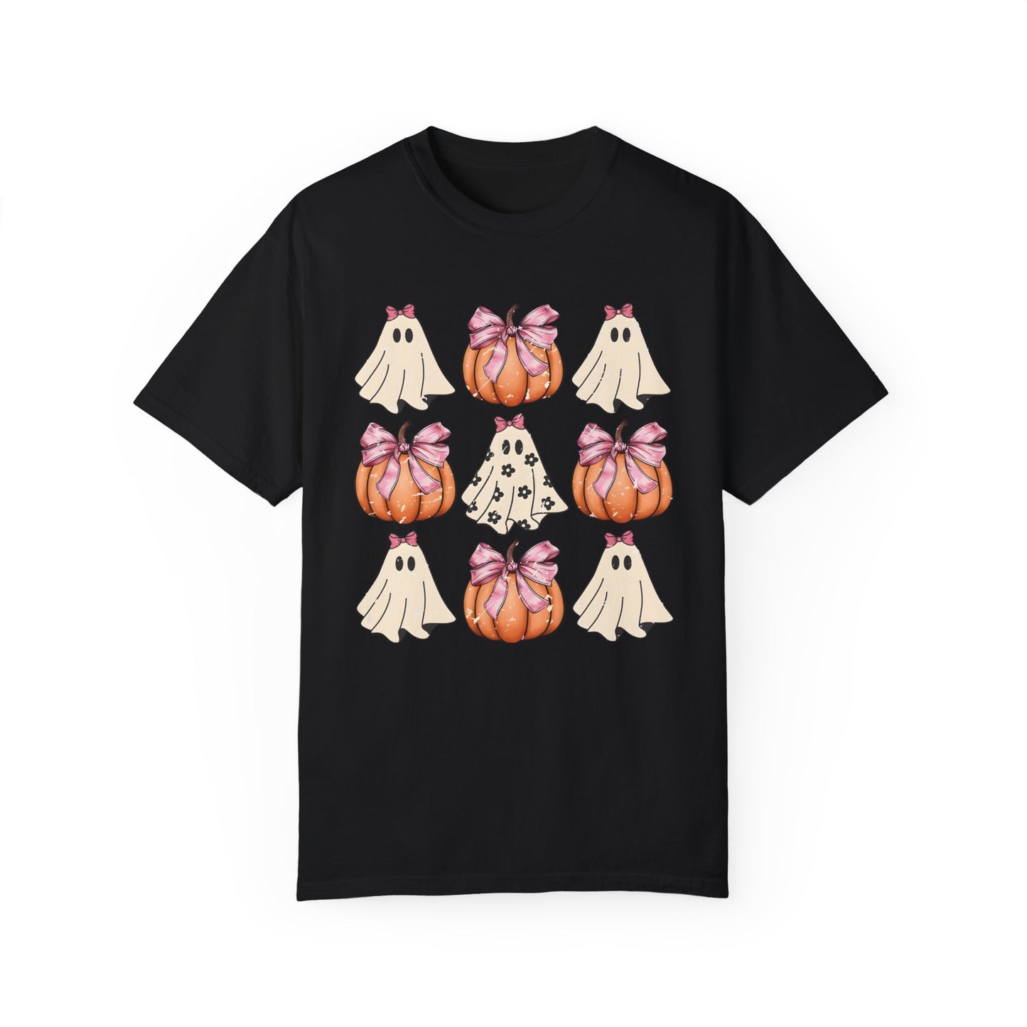 Retro Halloween Coquette Pumpkin Shirt Black