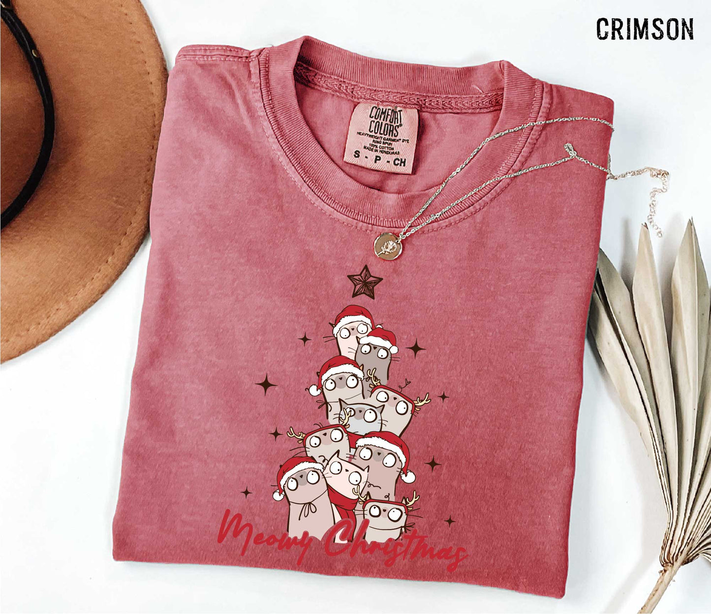 Meowy Christmas Cat T-shirt