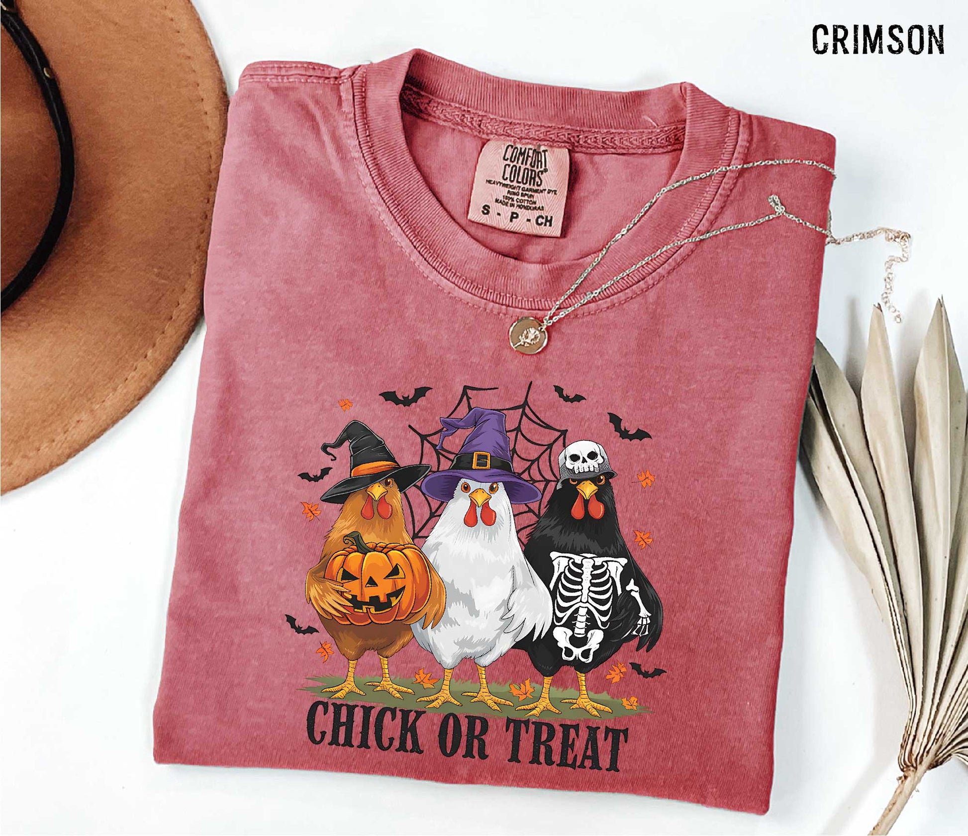 Chick or Treat Halloween Comfort Colors T-shirt - Cute Chicken Costume Graphic Tee