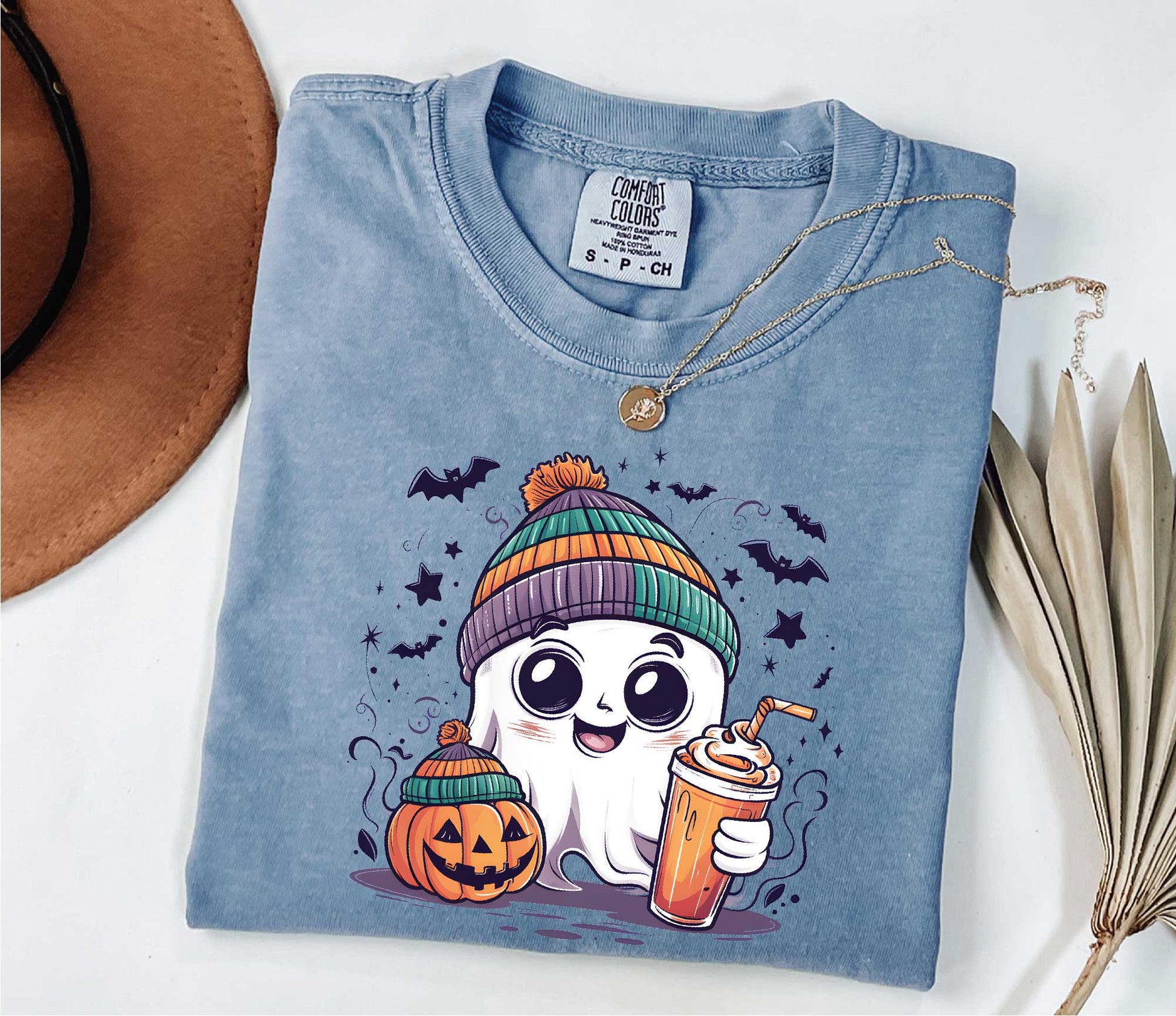 Halloween Ghost Comfort Colors Shirt, Cute Ghost Shirt