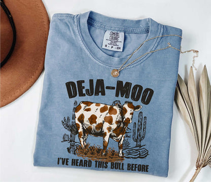 Deja Moo Shirt, Western Cow T-Shirt