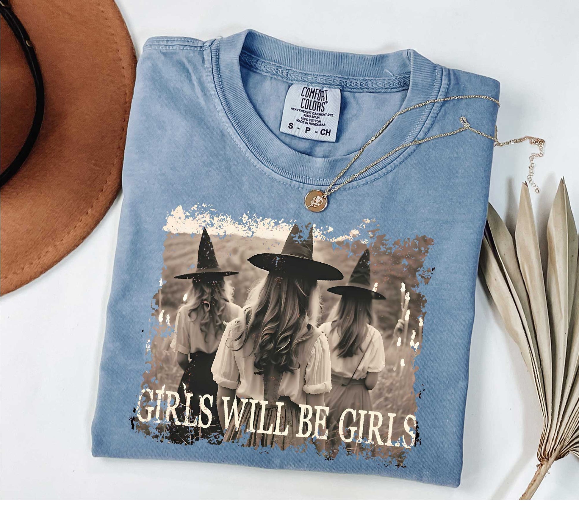 Comfort Colors Girls Will Be Girls Witch Shirt, Funny Witch Shirt