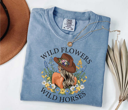 Wild Flowers Shirt, Western Cowgirl Shirt