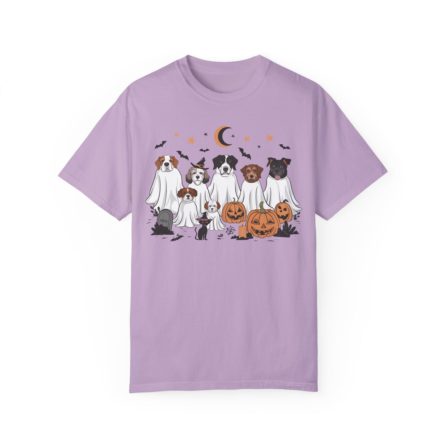 Halloween Ghost Dogs Tee Orchid