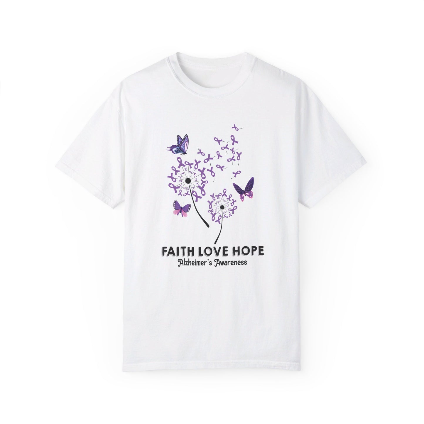 Alzheimer's Awareness Faith Hope Love T-Shirt White