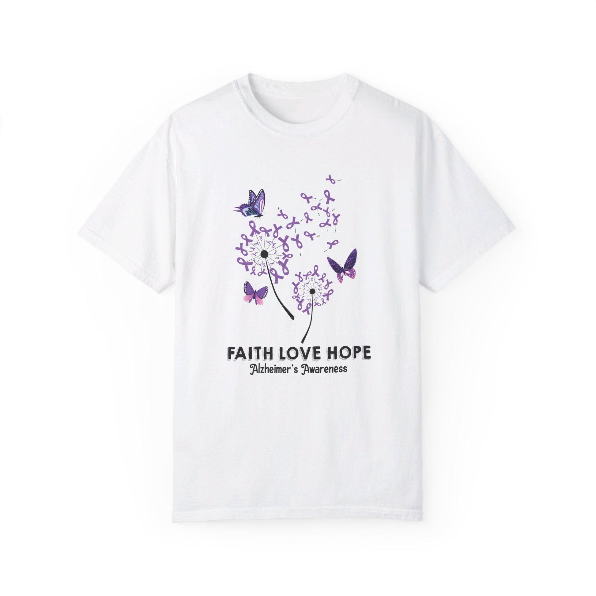 Alzheimer's Awareness Faith Hope Love T-Shirt White