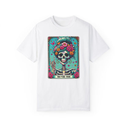 Floral Mama Tour Skeleton Tarot Card Shirt White