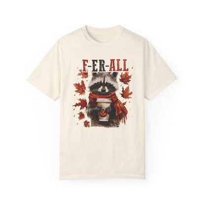 Fall Feral Raccoon Autumn T Shirt - Funny Fall Girl Shirt Ivory