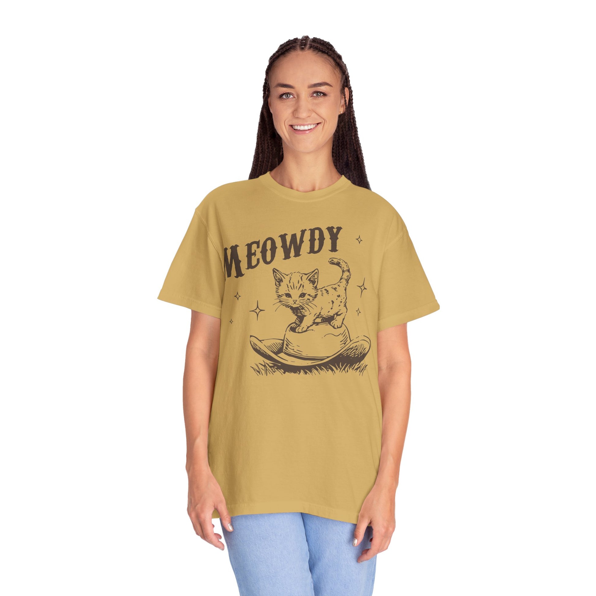 Meowdy Cute Kitten Cat Country Western Vintage T-Shirt, Retro 90s Cowgirl Rodeo Life Shirt