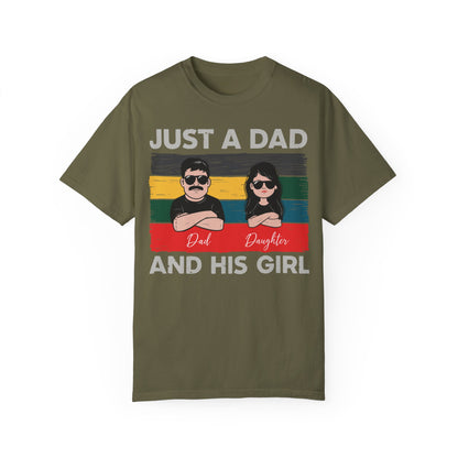 Vintage Fathers Day Just A Dad And His Girl Shirt | Father Daughter Gift Sage